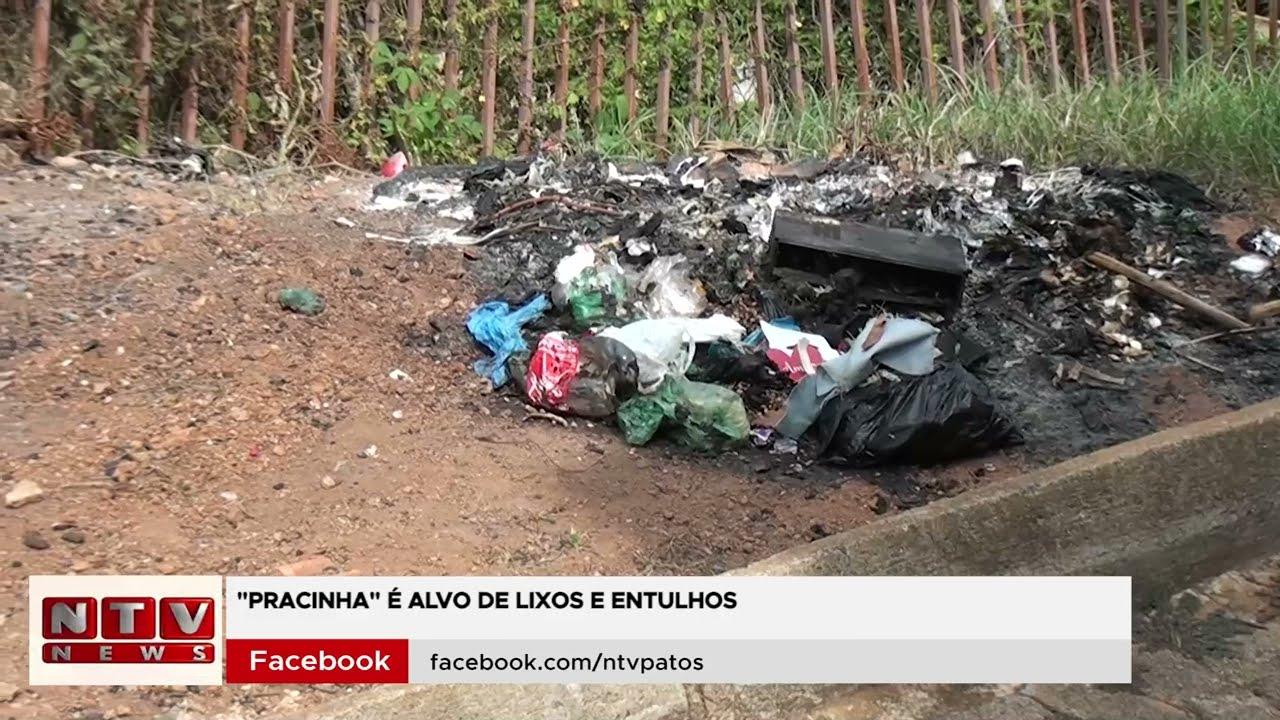 Pracinha é alvo de lixo e entulhos